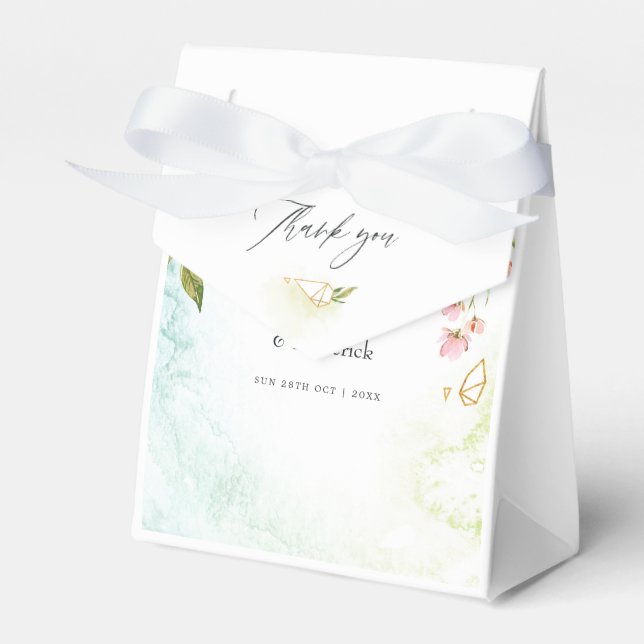 Ballotins Aquarelle géométrique Monogramme Mariage cristal (Verso)