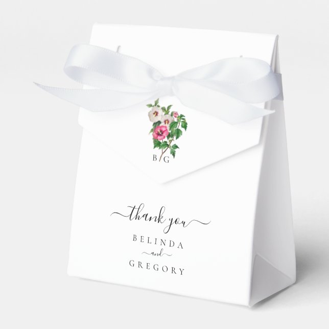 Ballotins Aquarelle Hibiscus Tropical Mariage d'été (Verso)