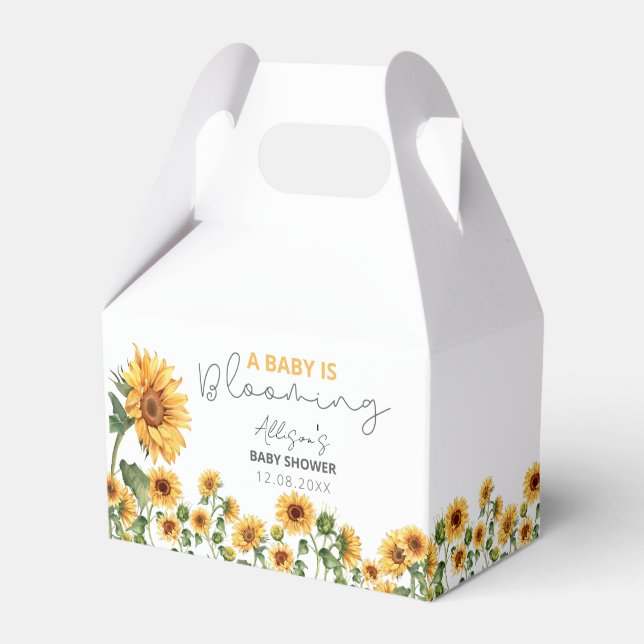 Ballotins Aquarelle Jardin de tournesol Baby shower Floral (Verso)