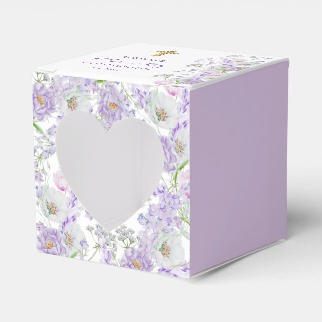 Ballotins Aquarelle Lilac Fleurs Premier Coeur Communion (Verso)