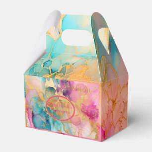 Ballotins Aquarelle Luxe Pink Blue et Gold Abstrait