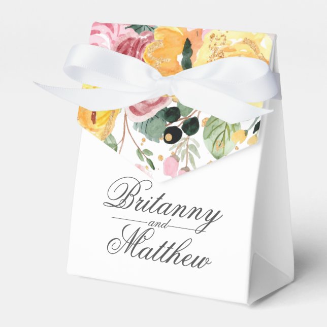 Ballotins Aquarelle Mariage Floral Merci (Verso)