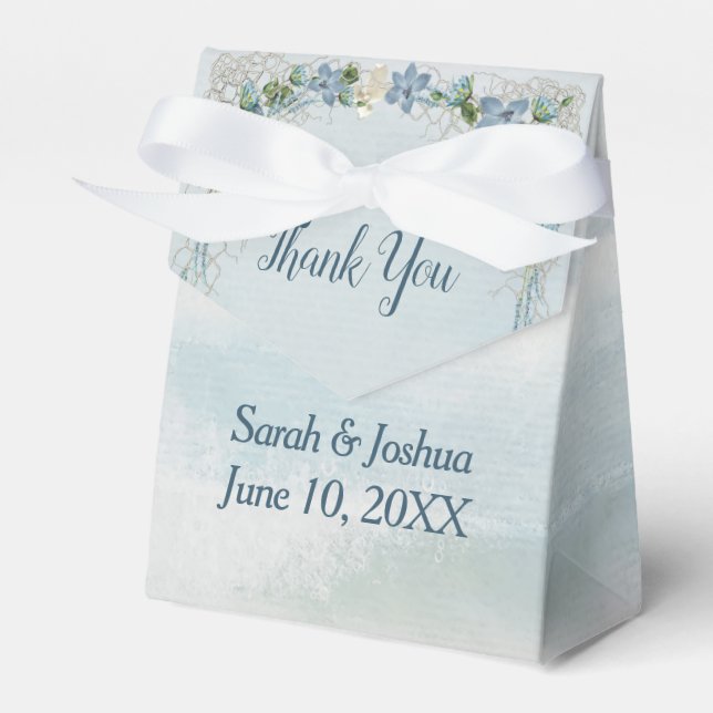 Ballotins Aquarelle mariage Merci Océan (Verso)