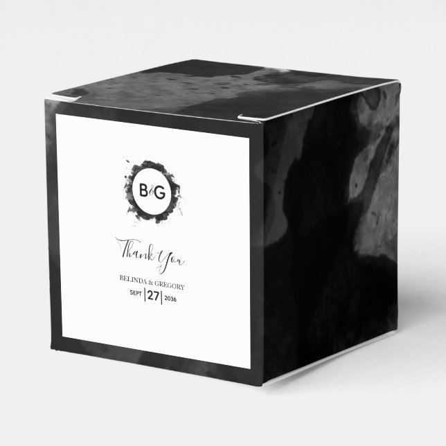 Ballotins Aquarelle Mariage noir simple (Verso)