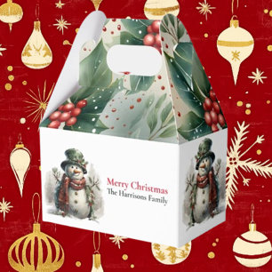 Ballotins Aquarelle moderne Noël Neige homme Souhaits