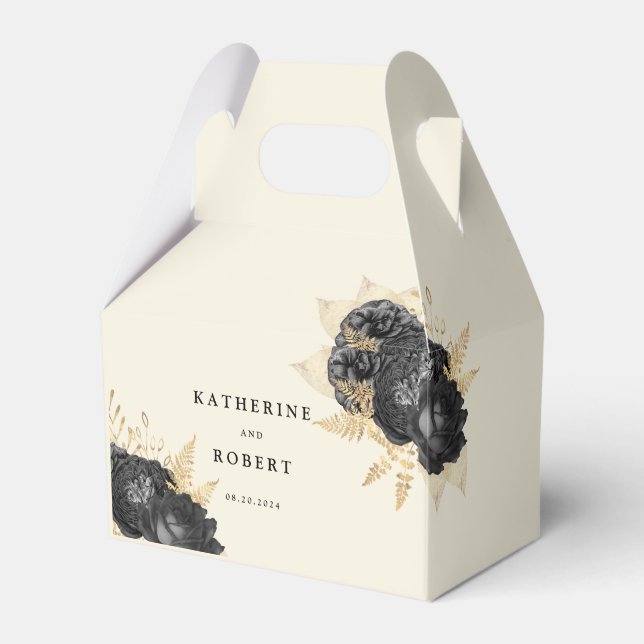 Ballotins Aquarelle Noir Rose Monogramme Mariage (Verso)