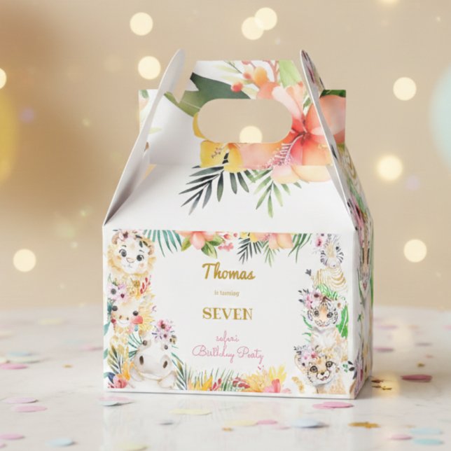 Ballotins Aquarelle or anniversaire de enfant safari sauvage (Créateur téléchargé)