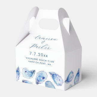 Ballotins Aquarelle Oyster Shell bleu et blanc Mariage