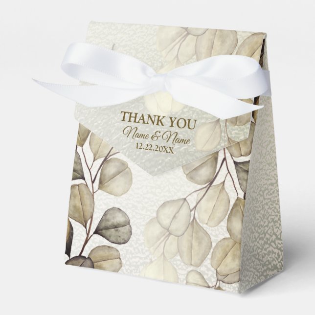 Ballotins Aquarelle Party Golden Eucalyptus Foliage brillant (Verso)