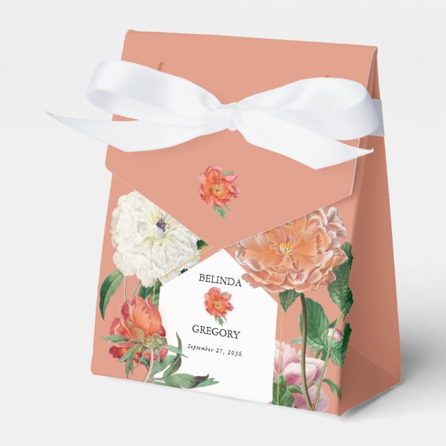 Ballotins Aquarelle Peach Pink Peonies Mariage (Verso)