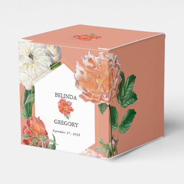 Ballotins Aquarelle Peach Pink Peonies Mariage (Verso)