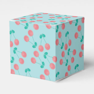 Ballotins Aquarelle Peinte à la main de cerises rose Turquoi