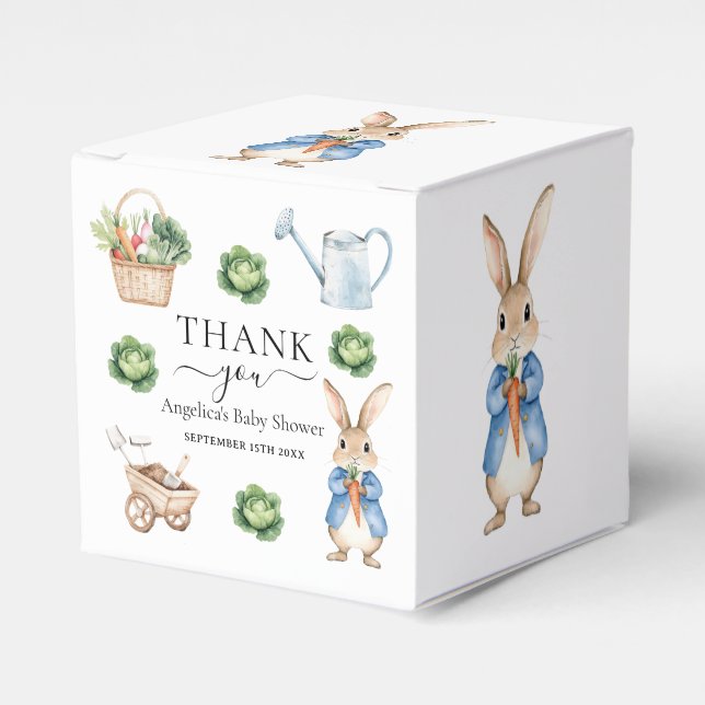 Ballotins Aquarelle Peter Rabbit Veggie Garden Baby shower (Verso)