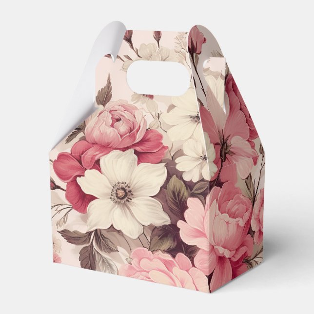 Ballotins Aquarelle romantique Roses roses et fleurs de pomm (Verso)