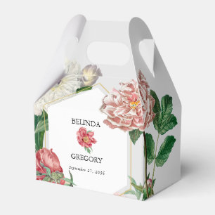 Ballotins Aquarelle rose blanc pivoines Mariage