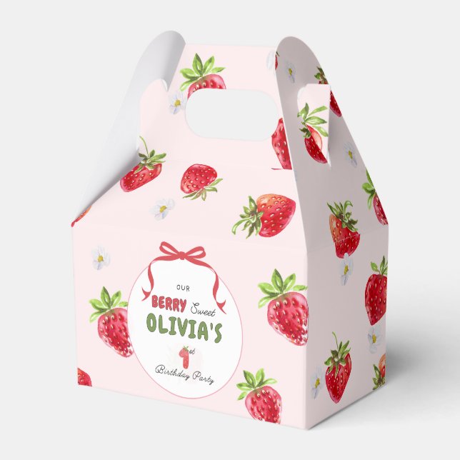 Ballotins Aquarelle rose délicate fraise premier anniversair (Verso)