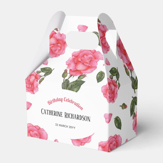 Ballotins Aquarelle rose rose Shabby Design chic (Verso)