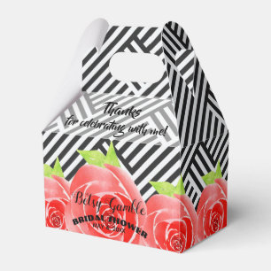 Ballotins Aquarelle Roses noir blanc rayures Derby Gable