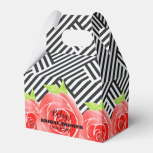 Ballotins Aquarelle Roses noir blanc rayures Derby Gable