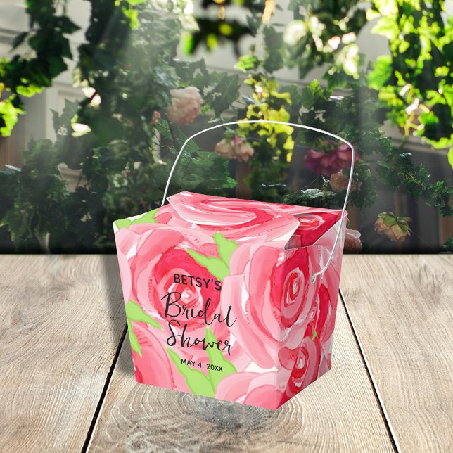 Ballotins Aquarelle Roses Roses Roses Rose Sortent (2" x 2" x 2.75" takeout style favor boxes ready to personalize for your occasion.)