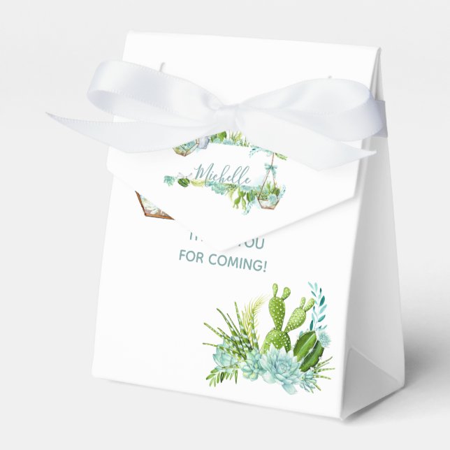 Ballotins Aquarelle Terrarium en verre Baby shower de succul (Verso)