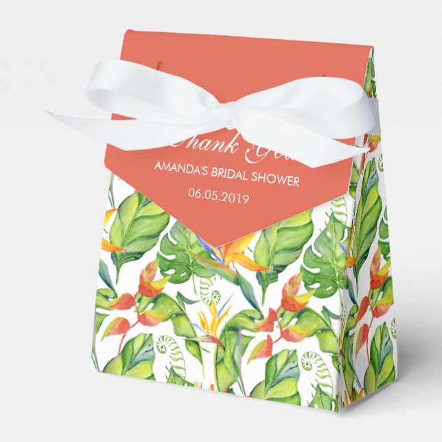 Ballotins Aquarelle Tropical Floral Mariage rouge Merci (Verso)