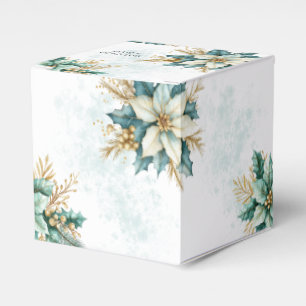 Ballotins Aquarelle Turquoise Floral Noël boîte cadeau de va