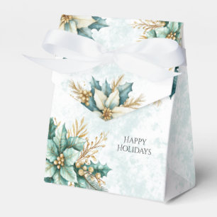 Ballotins Aquarelle Turquoise Floral Noël boîte cadeau de va