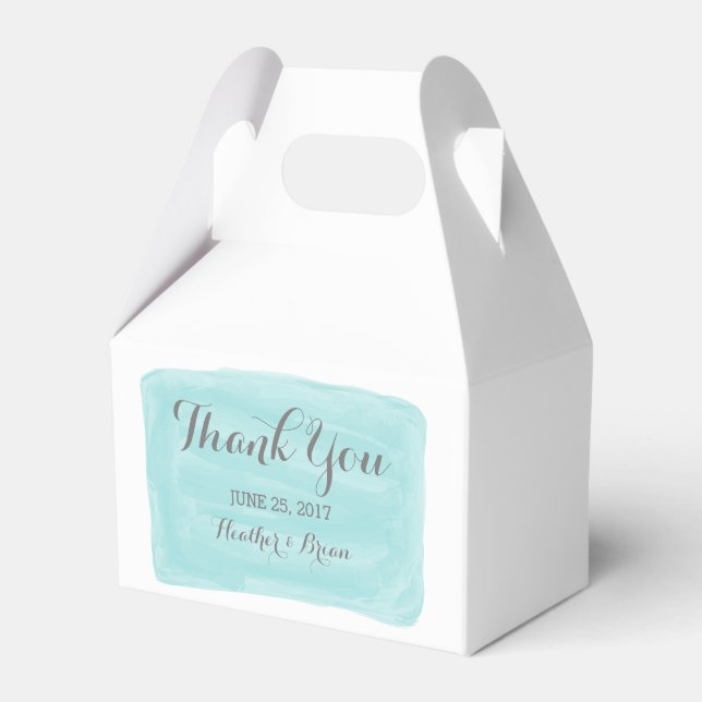 Ballotins Aquarelle turquoise Mariage Favour Boxes (Verso)