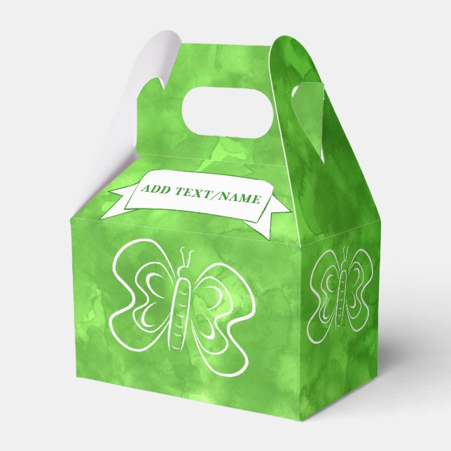 Ballotins Aquarelle verte personnalisée de dessin papillon (Verso)