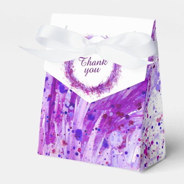 Ballotins Aquarelle violette art merci boîte cadeau (Verso)