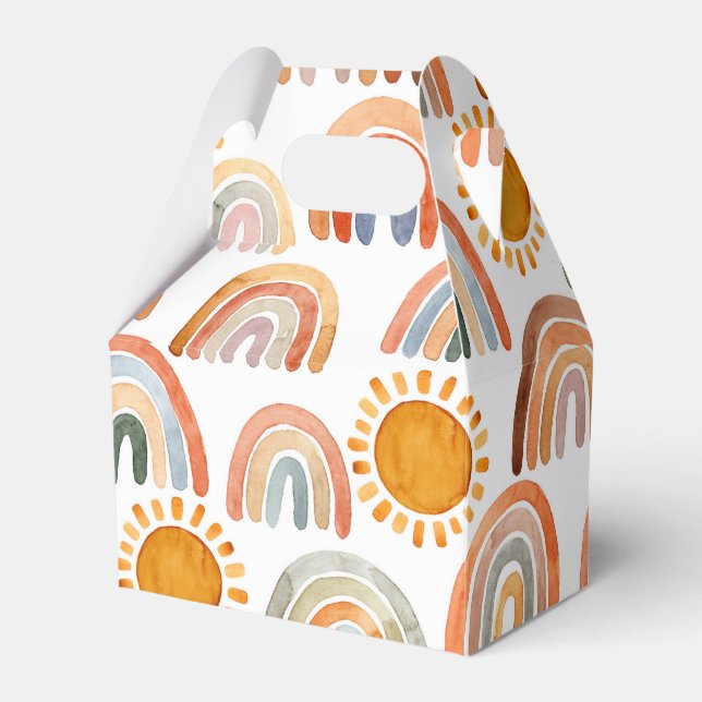 Ballotins Aquarelle Whimsical Boho Rainbow et Sun (Verso)