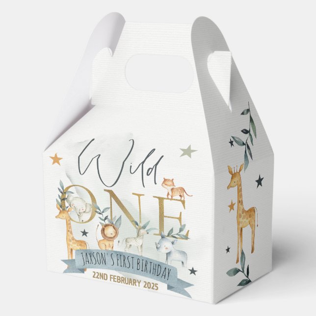 Ballotins Aquarelle Wild One Theme Party Boxes (Recto)