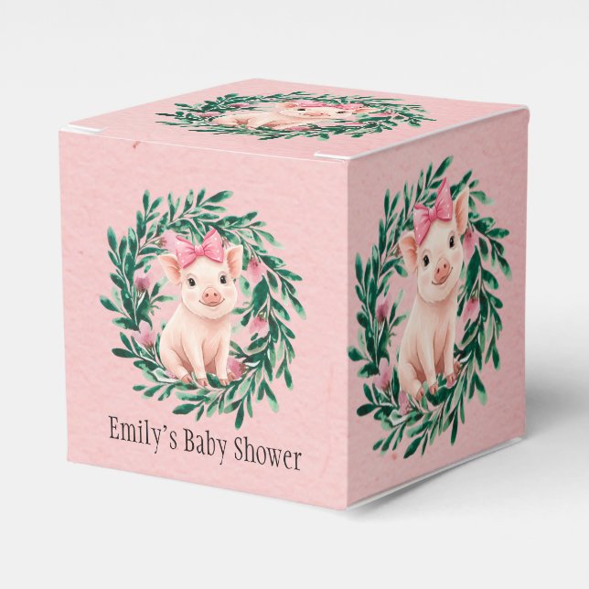 Ballotins Aquarelle Wreath avec bébé Baby shower de fille de (Verso)