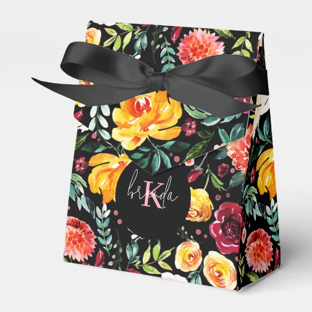 Ballotins Aquarelles colorées fleurs de jardin motif (Verso)