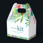 Ballotins Aquarelles de fleurs tropicales colorées<br><div class="desc">Cette conception de boîte de cadeau de mariage dégage une ambiance tropicale avec une bordure de fleurs et de feuilles tropicales peintes à la main sur fond blanc. La sensation confortable de cette conception en fait l'ajout parfait à tout mariage.</div>