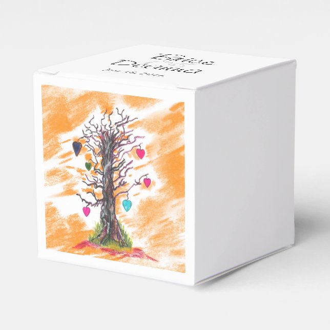 Ballotins Arbre d'amour orange Favor (Verso)