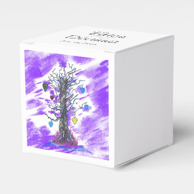 Ballotins Arbre d'amour violet Faveur (Verso)