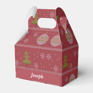 Ballotins Arbre de Noël et ornement tissé rouge