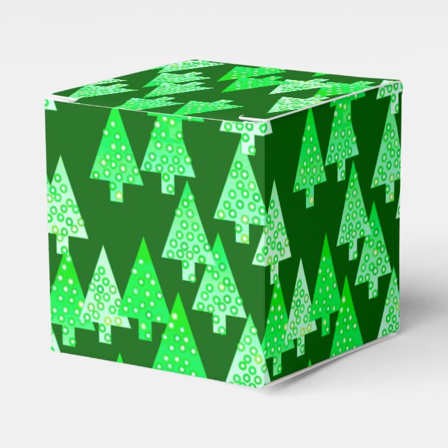 Ballotins Arbres de Noël à fleurs modernes - vert de pin (Verso)