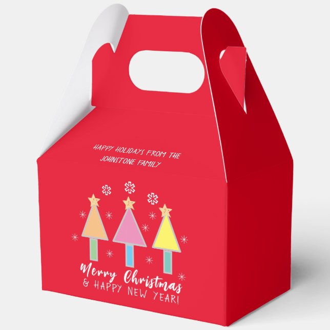 Ballotins Arbres de Noël Artsy Cool Fêtes rouges Noël (Recto)