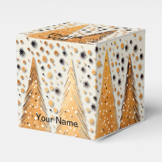 Ballotins Arbres de Noël dorés Flammes de neige brillantes F (Verso)