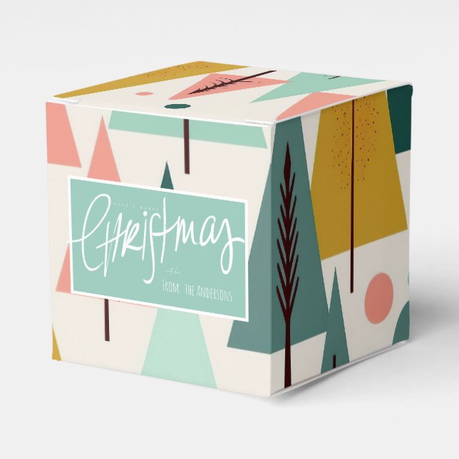 Ballotins Arbres de Noël turquoise du Moyen-siècle (Verso)