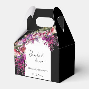 Ballotins Arc floral lavande fuchsia pour une baby shower de