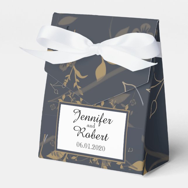 Ballotins Ardoise et or naturel Merveille Mariage Favor Box (Verso)