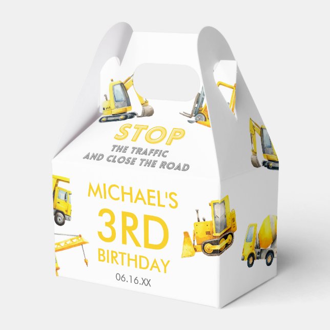 Ballotins Arrêtez les camions de construction d'anniversaire (Verso)