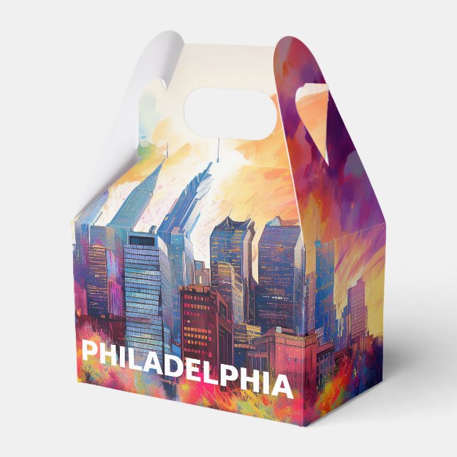 Ballotins Art abstrait de la skyline de Philadelphie (Verso)
