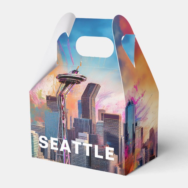 Ballotins Art abstrait de la skyline de Seattle (Verso)