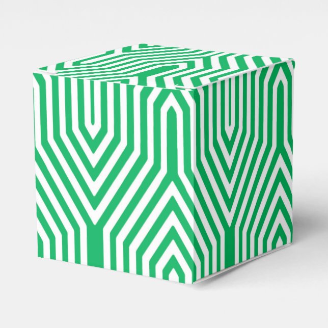 Ballotins Art Déco géométrique - Jade vert et blanc (Verso)