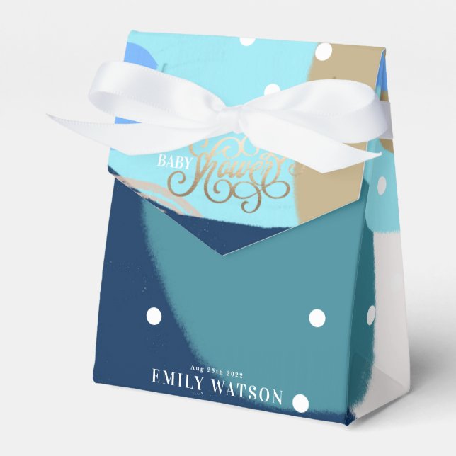 Ballotins Art moderne Surprise Boy Gold Letters Baby shower (Verso)